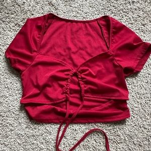 Crop Top w/ Front Lace Up